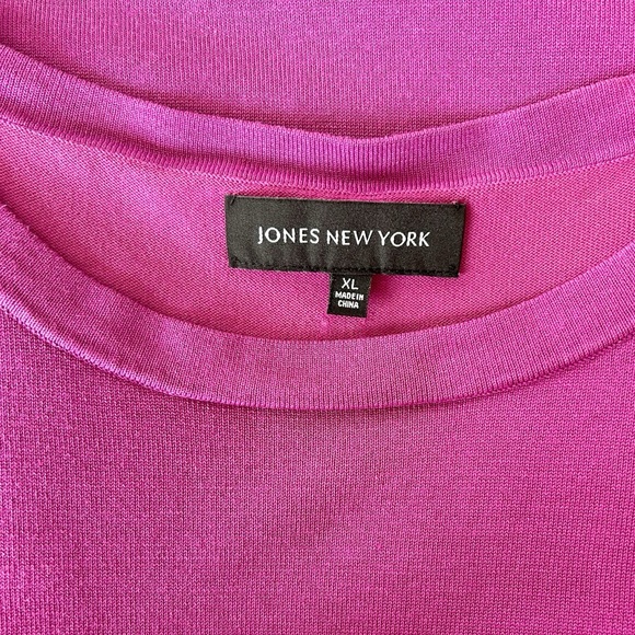 Jones New York Women’s Purple Short Sleeve Silk Blend Knit Top Size XL - Picture 7 of 11